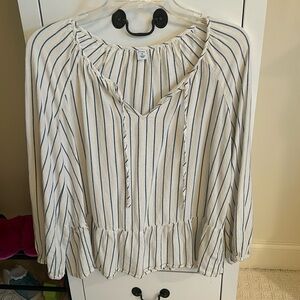 Old Navy Blue and White Blouse